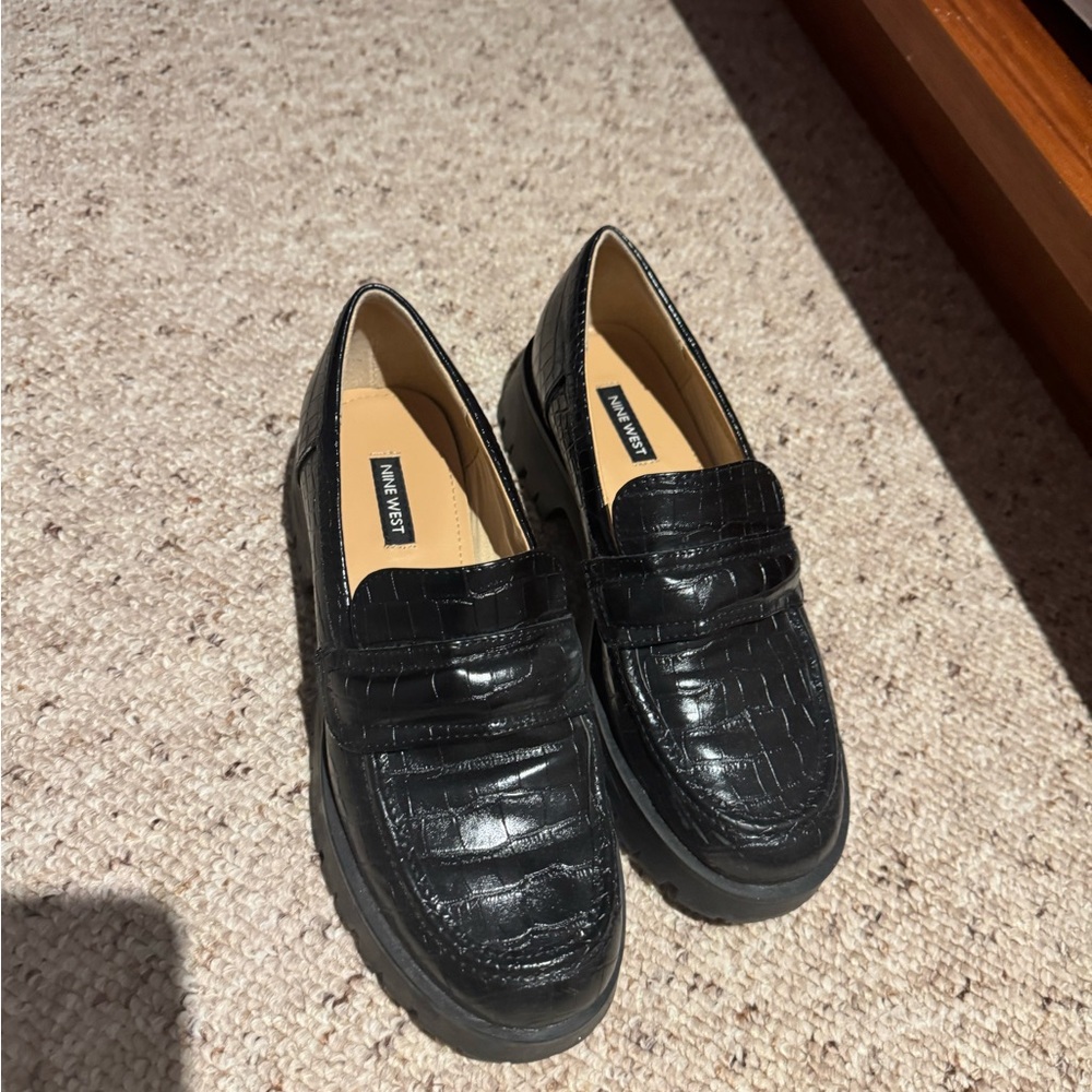 Chunky Patent Leather Nine West Loafers